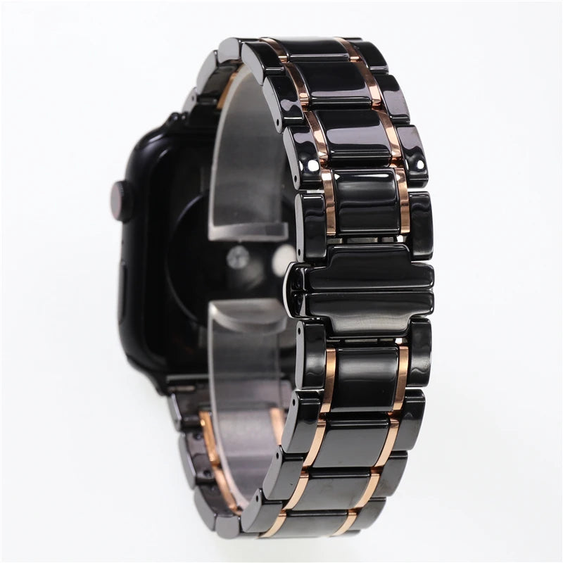 Bandaura Apple Ceramic black rose gold