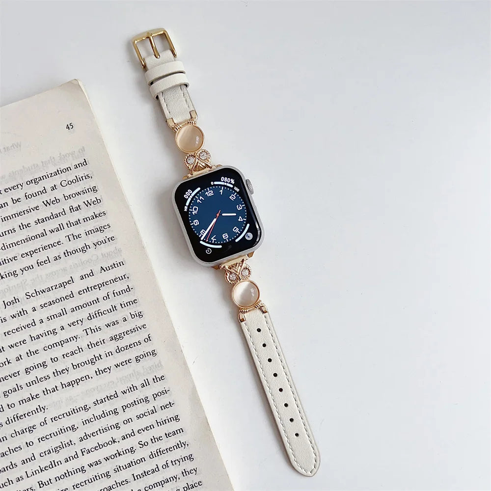 Bandaura Apple Leather translucent stones starlight