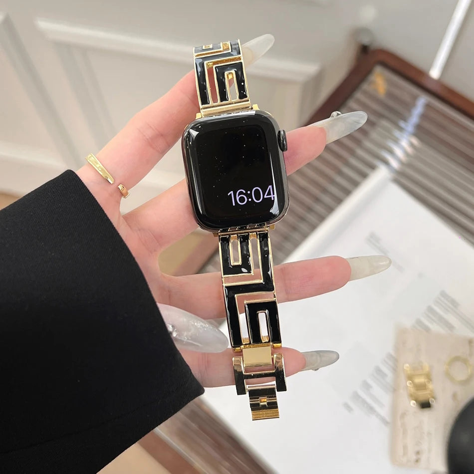 Bandaura Apple Metal Greek black gold