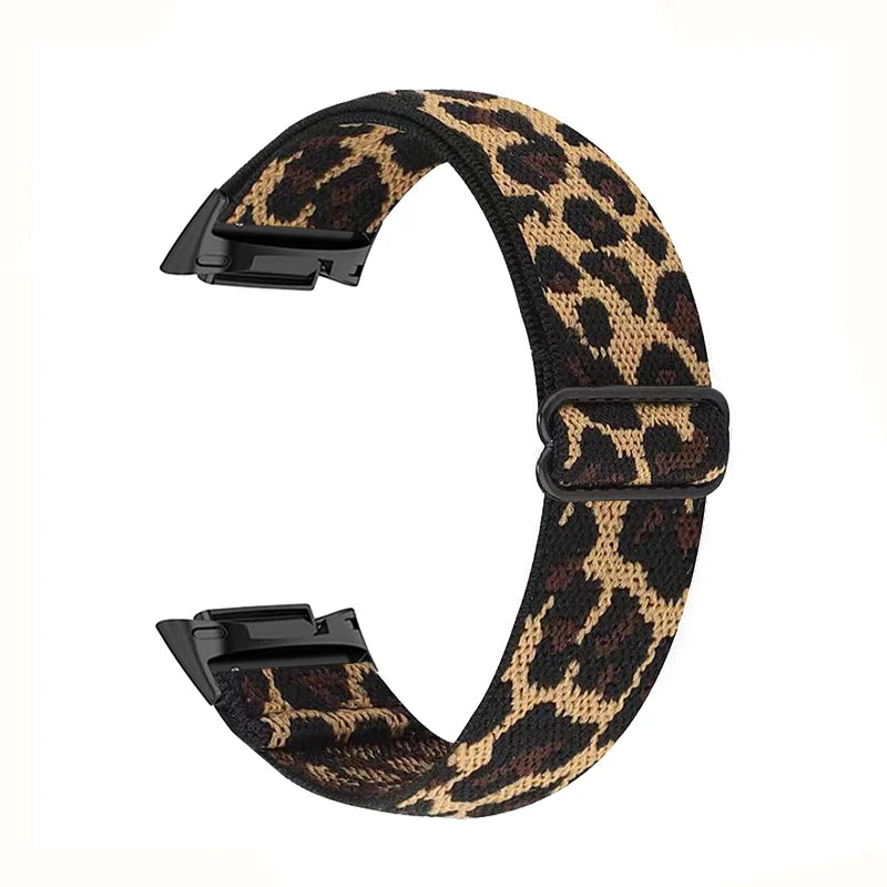 Bandaura fitbit nylon stretch leopard