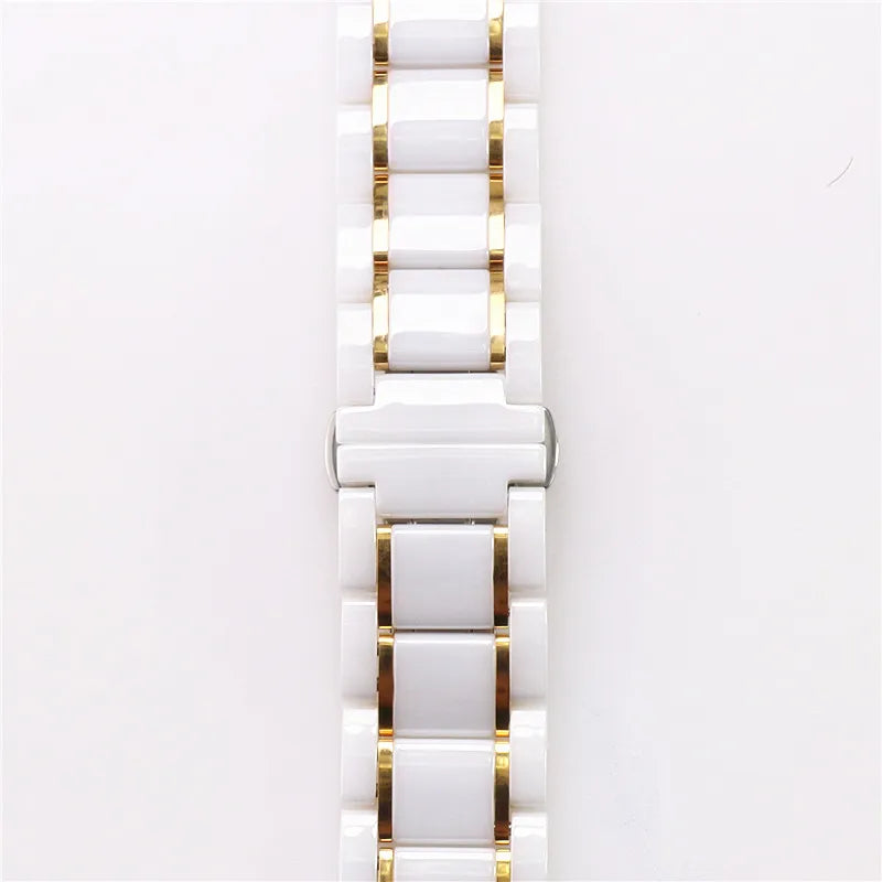 Bandaura Apple Ceramic white gold