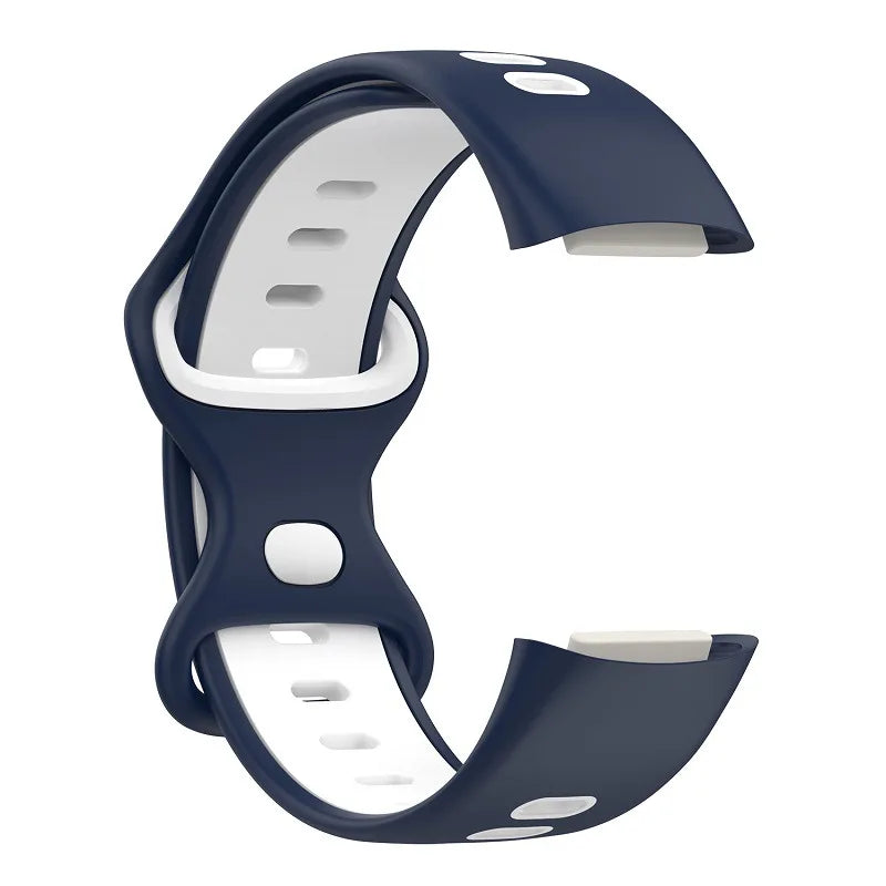 bandaura fitbit silicon sports blue white