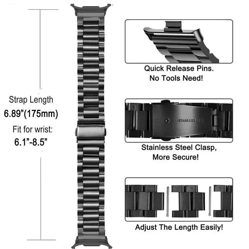 black stainless steel metal ultra length
